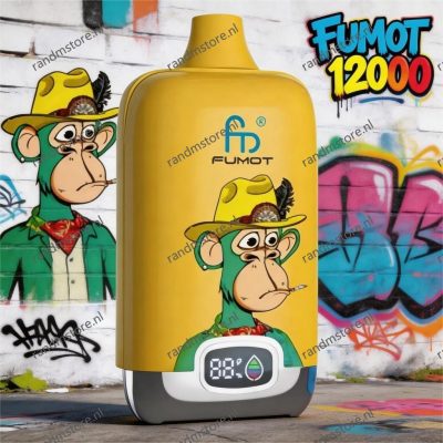 Fumot Digital Box 12000 Banana Ice Smaak - RandM Tornado NL