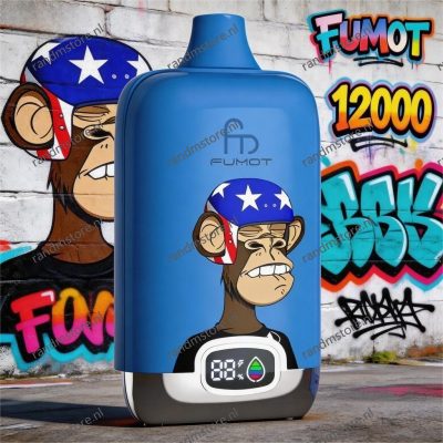 Fumot Digital Box 12000 Blueberry Bubblegum-smaak - RandM Tornado NL