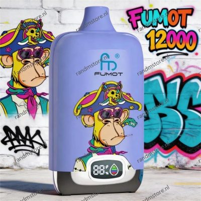 Fumot Digital Box 12000 Grape Mint Smaak - RandM Tornado NL