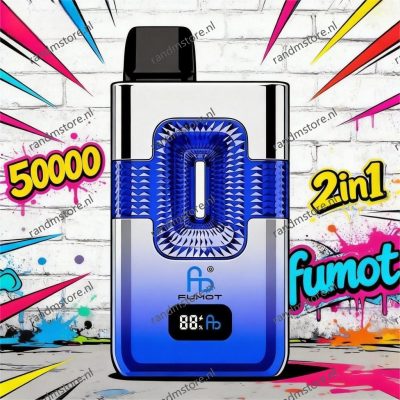 Fumot ECO 2in1 50k Blue Razz Gummy Bear & Blue Razz Ice Pop Smaak - RandM Tornado NL