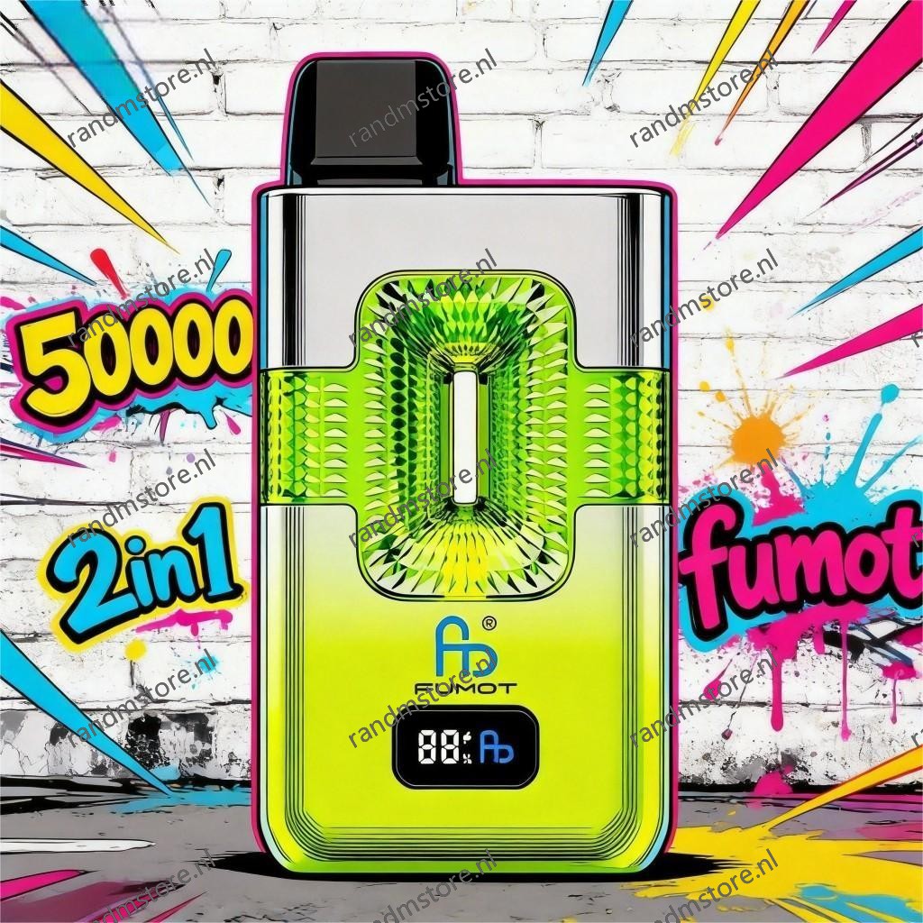 Fumot ECO 2 in 1 50000 Peach Ice & White Mamba Smaak - RandM Tornado NL
