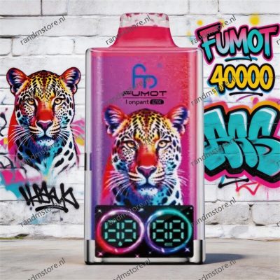 Fumot Leopard 40000 Blue Razz Cherry smaak - RandM Tornado NL