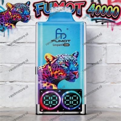 Fumot 40K Leopard Blue Razz Gummy Bear Smaak - RandM Tornado NL