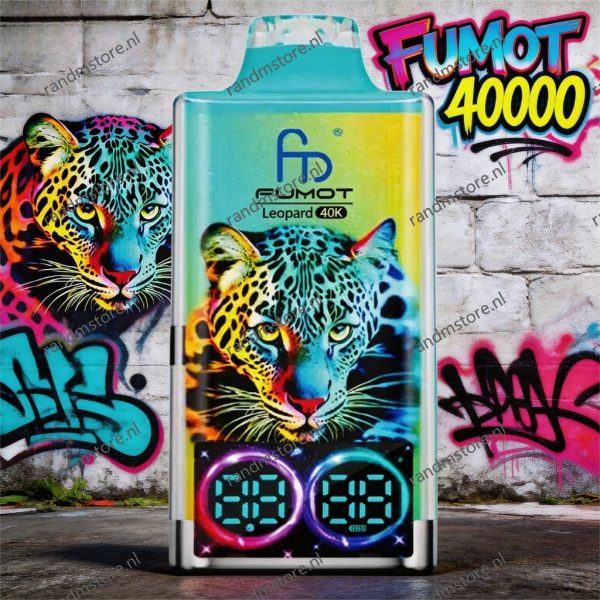 Fumot Leopard 40000 Peach Berry Smaak - RandM Tornado NL