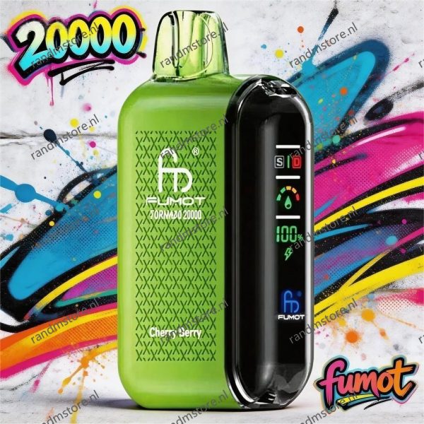 Fumot Tornado 20000 Cherry Berry-smaak - RandM Tornado NL