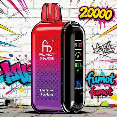 Fumot Tornado 20000 Kiwi Passion Fruit Guava Smaak - RandM Tornado NL