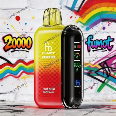 Fumot Tornado 20000 Peach Mango Watermelon Smaak - RandM Tornado NL