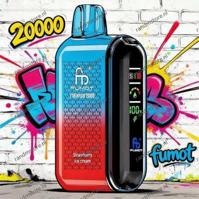 Fumot Tornado 20000 Strawberry Ice Cream-smaak - RandM Tornado NL