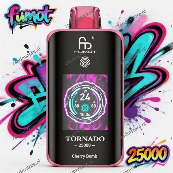 Fumot Tornado 25000 Cherry Bomb-smaak - RandM Tornado NL