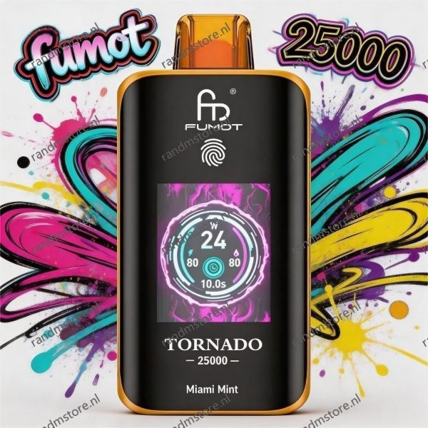 Fumot Tornado 25000 Miami Mint-smaak - RandM Tornado NL