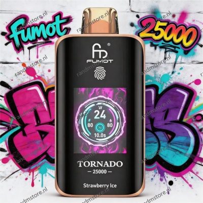 Fumot Tornado 25k Strawberry Ice Smaak - RandM Tornado NL