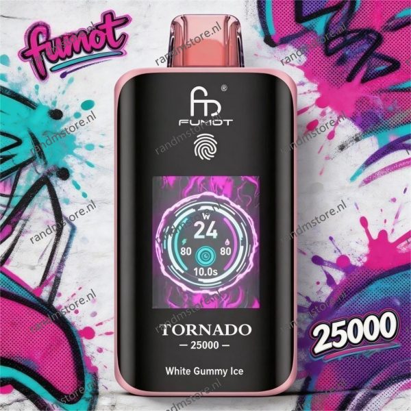 Fumot 25000 White Gummy Ice Smaak - RandM Tornado NL