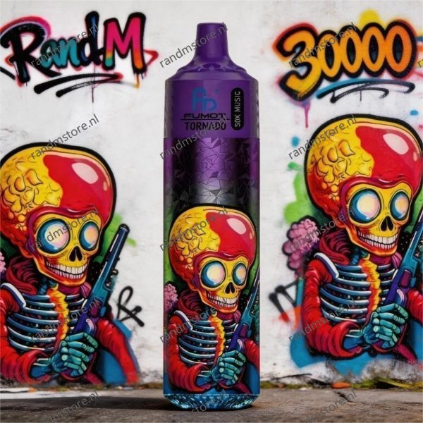 Randm Tornado 30k Music Blueberry Sour Raspberry Smaak - RandM Tornado NL